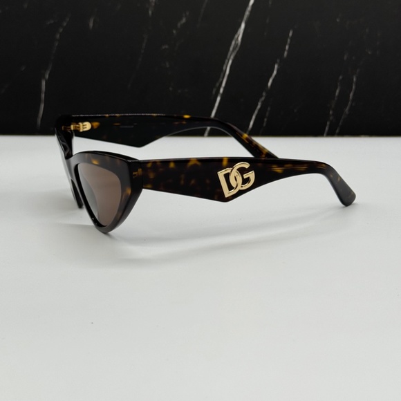 NEW DOLCE&GABBANA DG4439 502/73 WOMEN SUNGLASSES DG4439 50273 BROWN CAT EYE - Picture 7 of 12